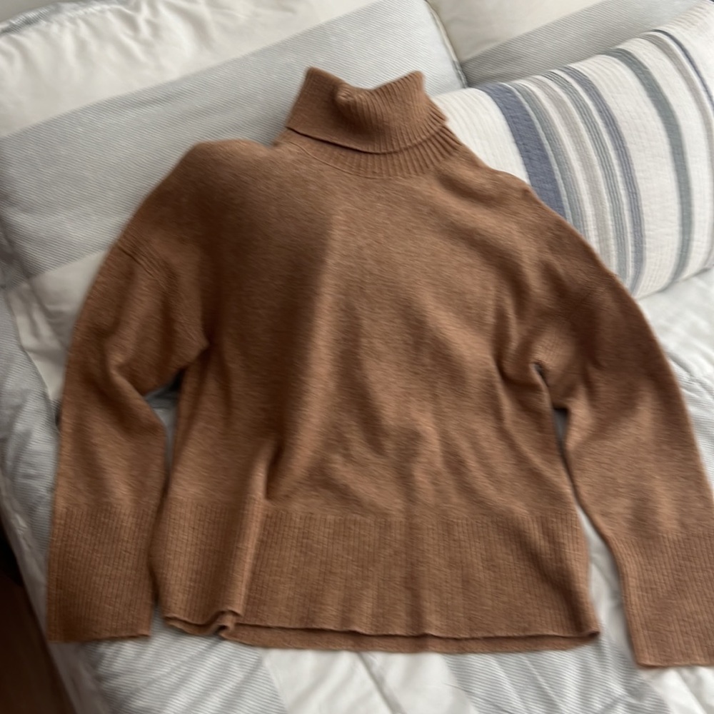 J. Crew turtle neck sweater, camel color